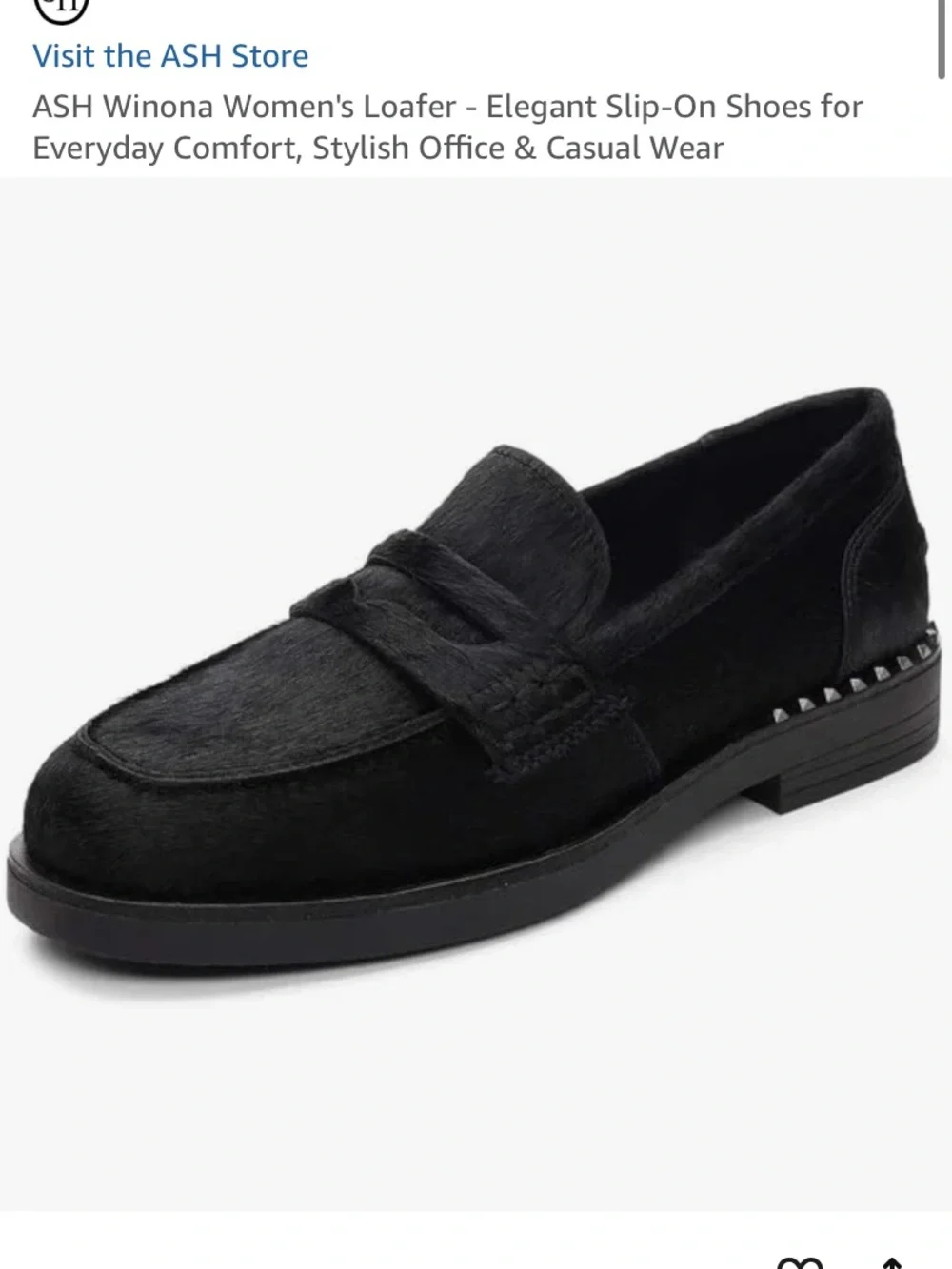 ASH Winona Loafers Black Pony Hair EU 41 US 10.5